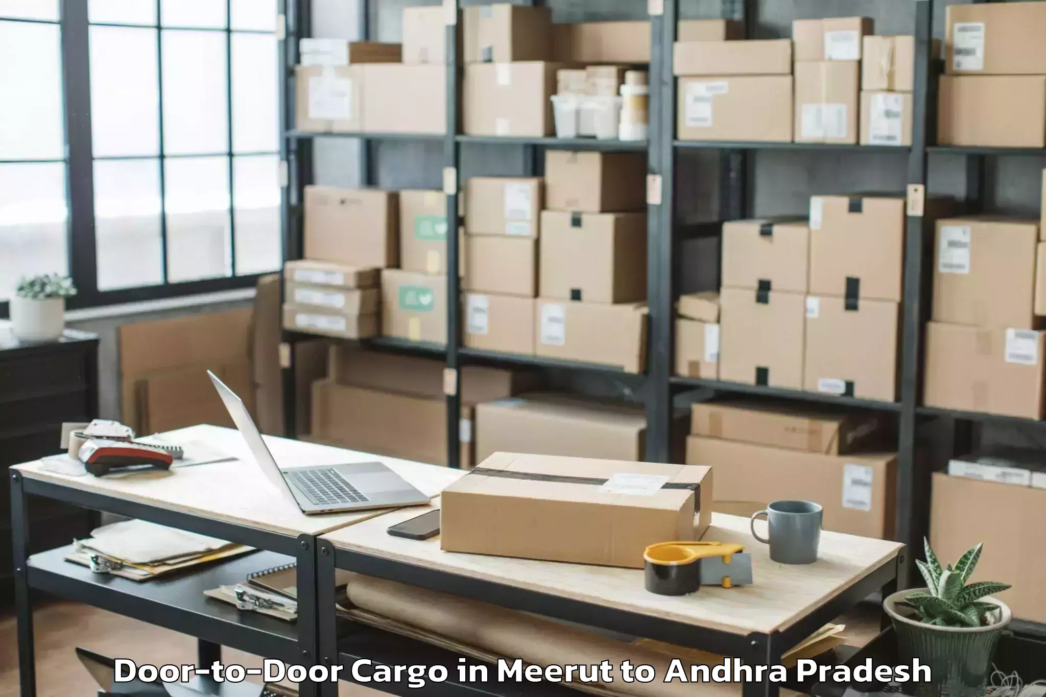 Top Meerut to Peddapuram Door To Door Cargo Available